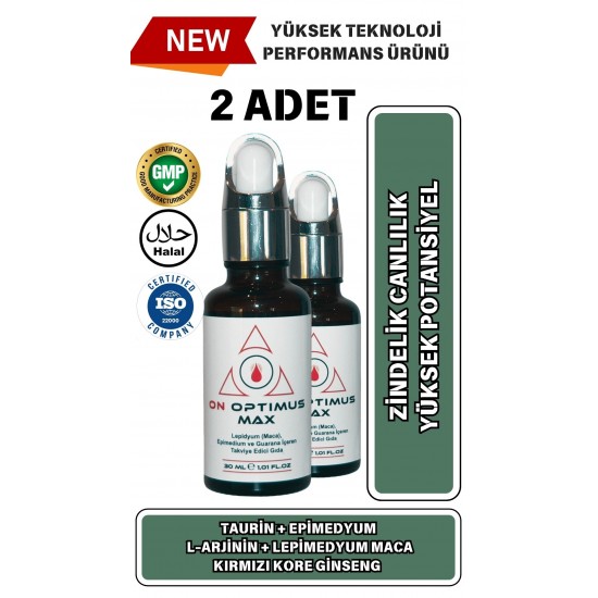 ON OPTİMUS MAX Lepidyum, Epimedium ve Guarana İçeren Takviye Edici Gıda x 2 adet