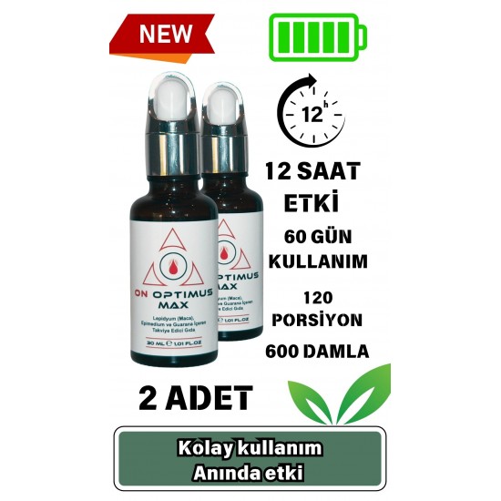 ON OPTİMUS MAX Lepidyum, Epimedium ve Guarana İçeren Takviye Edici Gıda x 2 adet