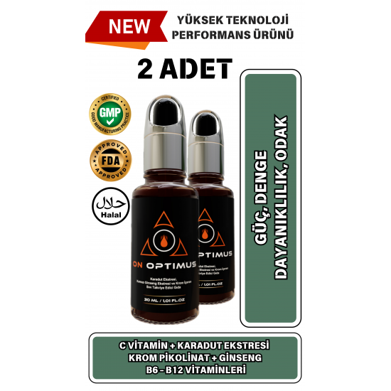 On Optimus Karadut Ekstresi,Kırmızı Ginseng Ekstresi ve Krom İçeren Sıvı Takviye Edici Gıda 2 li paket