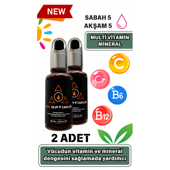 On Optimus Karadut Ekstresi,Kırmızı Ginseng Ekstresi ve Krom İçeren Sıvı Takviye Edici Gıda 2 li paket
