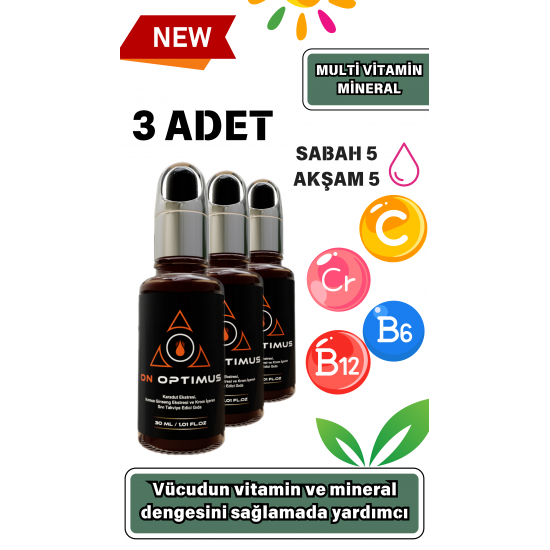 On Optimus Karadut Ekstresi,Kırmızı Ginseng Ekstresi ve Krom İçeren Sıvı Takviye Edici Gıda - 3'lü paket