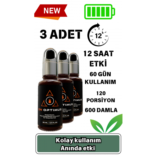 On Optimus Karadut Ekstresi,Kırmızı Ginseng Ekstresi ve Krom İçeren Sıvı Takviye Edici Gıda - 3'lü paket